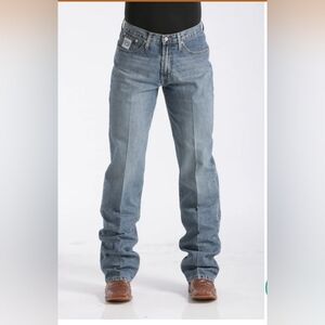 Cinch Duster Jeans Mens 32x32 Blue Wash Relaxed Fit Straight Leg Western Cowboy